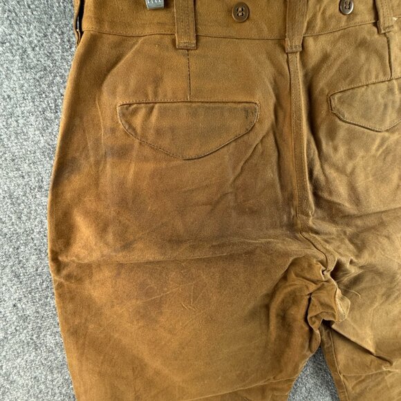VTG CC Filson Style 69 Brown Waxed Canvas Pants Hunting Cotton 36 Men ACTL 35X30 - Picture 14 of 16